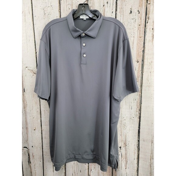GC Men's XL Peter Millar Summer Comfort Short Sleeve Gray Polo Shirt Top EUC! - Picture 1 of 8